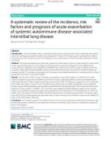 A systematic review of the incidence, risk factors and prognosis of acute exacerbation of systemic autoimmune disease-associated interstitial lung disease