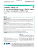 The tide of dietary risks for noncommunicable diseases in Pacifc Islands: An analysis of population NCD surveys