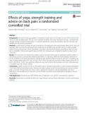 Effects of yoga, strength training and advice on back pain: A randomized controlled trial