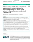 Effect of using a mobile drug management application on medication adherence and hospital readmission among elderly patients with polypharmacy: A randomized controlled trial