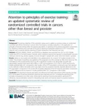 Attention to principles of exercise training: An updated systematic review of randomized controlled trials in cancers other than breast and prostate