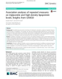 Association analyses of repeated measures on triglyceride and high-density lipoprotein levels: Insights from GAW20