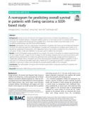 A nomogram for predicting overall survival in patients with Ewing sarcoma: A SEERbased study