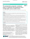 The preoperative prognostic nutritional index is a predictive and prognostic factor of high-grade serous ovarian cancer