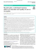 My joint pain, a web-based resource, effects on education and quality of care at 24 months