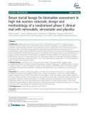 Breast ductal lavage for biomarker assessment in high risk women: Rationale, design and methodology of a randomized phase II clinical trial with nimesulide, simvastatin and placebo