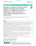 Rationale and design of extended cancer education for longer term survivors (EXCELS): A randomized control trial of ‘high touch' vs. ‘high tech' cancer survivorship self-management tools in primary care