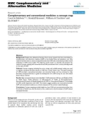 BMC Complementary and Alternative Medicine: Complementary and conventional medicine