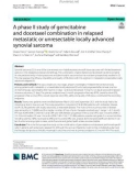 A phase II study of gemcitabine and docetaxel combination in relapsed metastatic or unresectable locally advanced synovial sarcoma