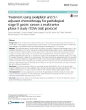 Treatment using oxaliplatin and S-1 adjuvant chemotherapy for pathological stage III gastric cancer: A multicenter phase II study (TOSA trial) protocol