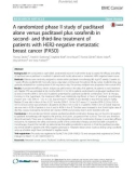 A randomized phase II study of paclitaxel alone versus paclitaxel plus sorafenib in second- and third-line treatment of patients with HER2-negative metastatic breast cancer (PASO)