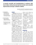 12-month mortality and hospitalizations in patients with heart failure with preserved ejection fraction and comorbid hypertension and type 2 diabetes mellitus