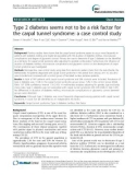 Type 2 diabetes seems not to be a risk factor for the carpal tunnel syndrome: A case control study