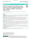 Point-of-care ultrasound defines gastric content in elective surgical patients with type 2 diabetes mellitus: A prospective cohort study