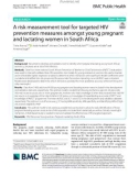 A risk measurement tool for targeted HIV prevention measures amongst young pregnant and lactating women in South Africa