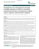 Development of a risk-adjusted in-hospital mortality prediction model for communityacquired pneumonia: A retrospective analysis using a Japanese administrative database