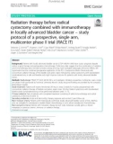 Radiation therapy before radical cystectomy combined with immunotherapy in locally advanced bladder cancer – study protocol of a prospective, single arm, multicenter phase II trial (RACE IT)