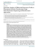 Systematic analysis of differential expression profile in rheumatoid arthritis chondrocytes using next-generation sequencing and bioinformatics approaches