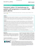 Permanent iodine-125 brachytherapy for patients with progressive or recurrent highgrade gliomas