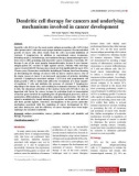 Dendritic cell therapy for cancers and underlying mechanisms involved in cancer development