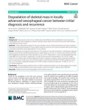 Degradation of skeletal mass in locally advanced oesophageal cancer between initial diagnosis and recurrence