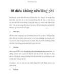 10 điều không nên lãng phí