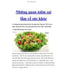 Những quan niệm sai lầm về sức khỏe