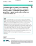 Nomogram incorporating preoperative panimmune-inflammation value and monocyte to high-density lipoprotein ratio for survival prediction in patients with colorectal cancer: A retrospective study