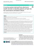 A scoring system derived from electronic health records to identify patients at high risk for noninvasive ventilation failure