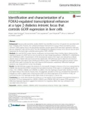 Identification and characterization of a FOXA2-regulated transcriptional enhancer at a type 2 diabetes intronic locus that controls GCKR expression in liver cells