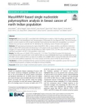 MassARRAY-based single nucleotide polymorphism analysis in breast cancer of north Indian population