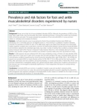 Prevalence and risk factors for foot and ankle musculoskeletal disorders experienced by nurses