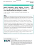 Amongst patients taking biologic therapies for axial spondyloarthritis, which factors are associated with work non-participation