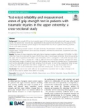 Test-retest reliability and measurement errors of grip strength test in patients with traumatic injuries in the upper extremity: A cross-sectional study