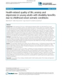 Health-related quality of life, anxiety and depression in young adults with disability benefits due to childhood-onset somatic conditions