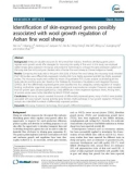 Identification of skin-expressed genes possibly associated with wool growth regulation of Aohan fine wool sheep