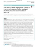 Evaluation of a risk-stratification strategy to improve primary care for low back pain: the MATCH cluster randomized trial protocol