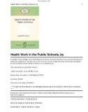 Health Work in the Public Schools