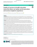 Quality of services in health education nurse-led clinics: An Iranian service providers and service recipients experience