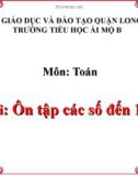 Bài giảng môn Toán lớp 1 năm học 2019-2020 - Tuần 33: Ôn tập các số đến 100 - Trang 176 (Trường Tiểu học Ái Mộ B)