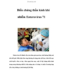 Biến chứng thần kinh khi nhiễm Enterovirus 71