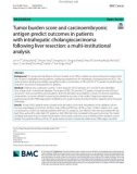 Tumor burden score and carcinoembryonic antigen predict outcomes in patients with intrahepatic cholangiocarcinoma following liver resection: A multi-institutional analysis