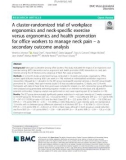 A cluster-randomized trial of workplace ergonomics and neck-specific exercise versus ergonomics and health promotion for office workers to manage neck pain – a secondary outcome analysis