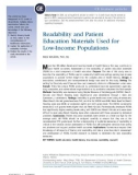 Readability and Patient Education Materials Used for Low-Income Populations