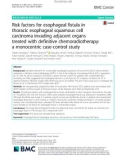 Risk factors for esophageal fistula in thoracic esophageal squamous cell carcinoma invading adjacent organs treated with definitive chemoradiotherapy: A monocentric case-control study