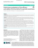 Preliminary evaluation of the efficacy and safety of brimonidine for general anesthesia