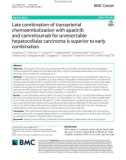 Late combination of transarterial chemoembolization with apatinib and camrelizumab for unresectable hepatocellular carcinoma is superior to early combination