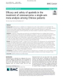 Efficacy and safety of apatinib in the treatment of osteosarcoma: A single-arm meta-analysis among Chinese patients