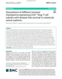 Associations of different immune checkpoints‑expressing CD4+ Treg/ T cell subsets with disease‑free survival in colorectal cancer patients