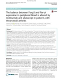 The balance between Foxp3 and Ror-γt expression in peripheral blood is altered by tocilizumab and abatacept in patients with rheumatoid arthritis